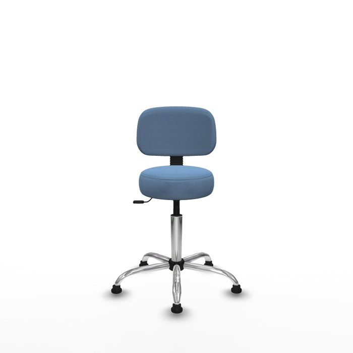 PIQUERAS Y CRESPO Silla Llanos giratoria azul cielo con base cromada