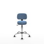 PIQUERAS Y CRESPO Silla Llanos giratoria azul cielo con base cromada