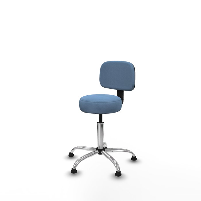 PIQUERAS Y CRESPO Silla Llanos giratoria azul cielo con base cromada