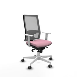 PIQUERAS Y CRESPO Silla de oficina Horna Rosa y Gris con Mecanismo Sincro