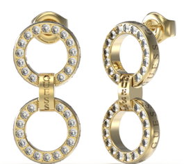 Guess JUBE03166JWYGT-U Pendientes Dorados Circle Lights