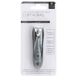 Cosmetic Club Cortaúñas con Depósito de Acero y Plástico en Colores Surtidos, Longitud 6.5 cm