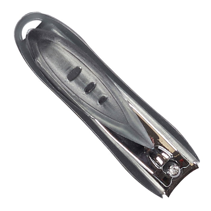 Cosmetic Club Cortaúñas con Depósito de Acero y Plástico en Colores Surtidos, Longitud 6.5 cm