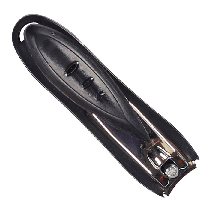 Cosmetic Club Cortaúñas con Depósito de Acero y Plástico en Colores Surtidos, Longitud 6.5 cm