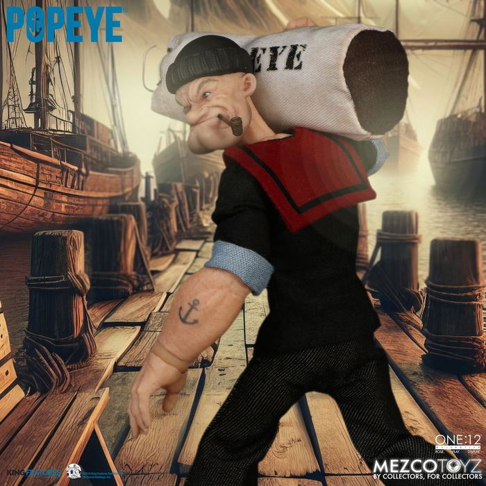 Mezco Toyz One:12 Collective Figura de Acción Popeye - Figura Articulada de 15.5 cm con Accesorios Intercambiables