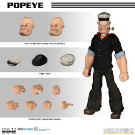 Mezco Toyz One:12 Collective Figura de Acción Popeye - Figura Articulada de 15.5 cm con Accesorios Intercambiables