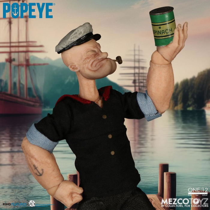 Mezco Toyz One:12 Collective Figura de Acción Popeye - Figura Articulada de 15.5 cm con Accesorios Intercambiables