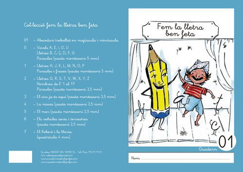 Cuaderno Rebost (Cat.) Fem La Lletra Ben Feta Minusculas Nº 01 (Set de 5)