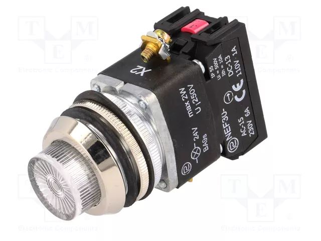 PROMET Interruptor de presión NEF30 30mm 24V Blanco NC + NA PROMET Interruptor de presión NEF30 30mm 24V Blanco NC + NA