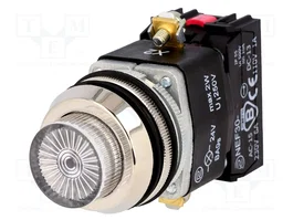 PROMET Interruptor de presión NEF30 30mm 24V Blanco NC + NA