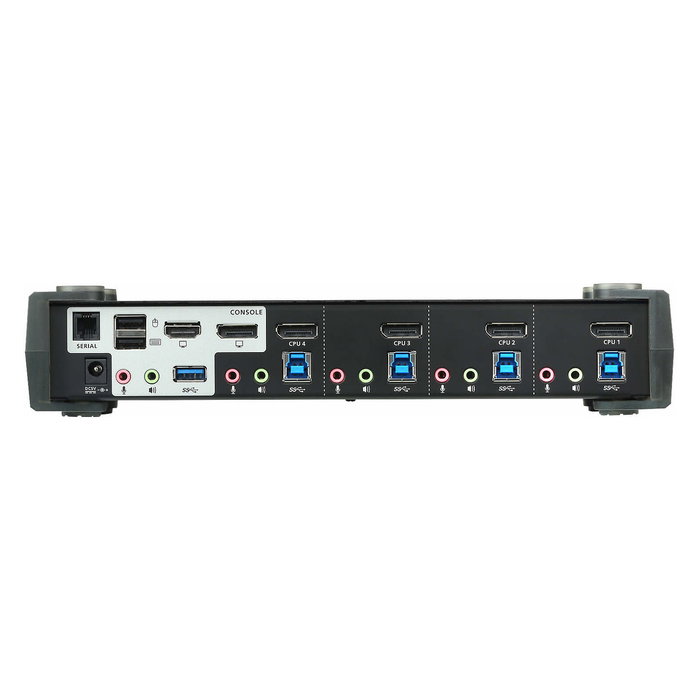 ATEN CS1924M KVM Switch DisplayPort 4K MST, 4 Puertos USB 3.0, Control para 4 Ordenadores, 4096x2160@60Hz, Incluye Cables