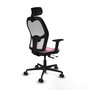 PIQUERAS Y CRESPO Silla de oficina Jorquera Rosa y Blanco con mecanismo Sincro/Traslack