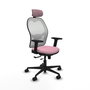 PIQUERAS Y CRESPO Silla de oficina Jorquera Rosa y Blanco con mecanismo Sincro/Traslack