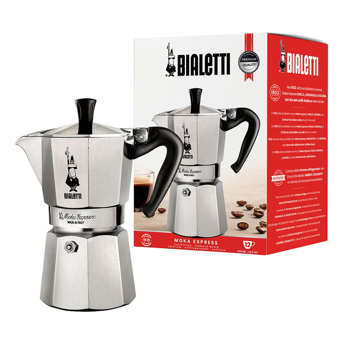 Bialetti Moka Express Cafetera Italiana, 12 Tazas (770 ml), Acero Inoxidable, Apta para Todo Tipo de Cocinas Excepto Inducción Bialetti Moka Express Cafetera Italiana, 12 Tazas (770 ml), Acero Inoxidable, Apta para Todo Tipo de Cocinas Excepto Inducción