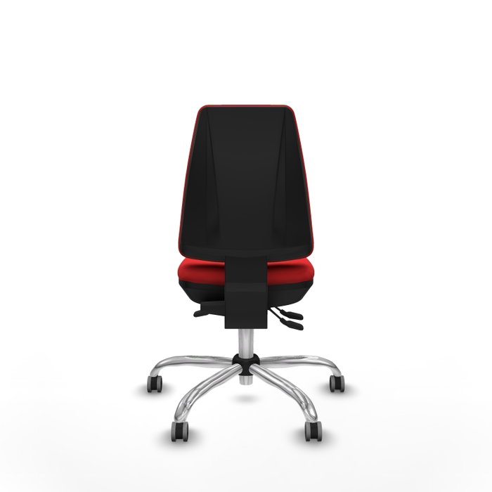 PIQUERAS Y CRESPO Silla de oficina Elche roja con mecanismo Asincro y base cromada