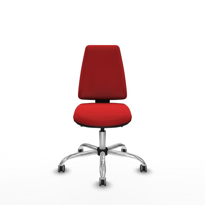 PIQUERAS Y CRESPO Silla de oficina Elche roja con mecanismo Asincro y base cromada