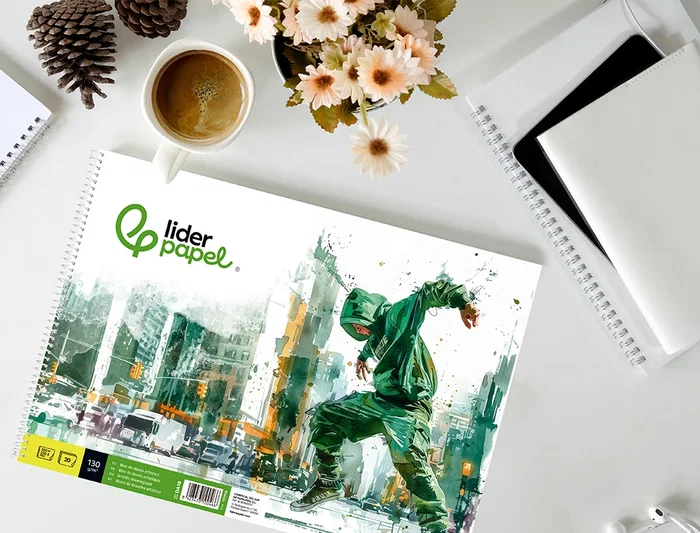 Liderpapel Bloc Dibujo Artístico Espiral 230x325mm 20 Hojas 130g/m2 Papel Blanco Microperforado
