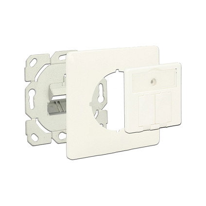 DeLOCK 86219 Keystone Anschlussdose 2 Port kompakt, Conector RJ-45 Blanco para Montaje en Rack, 80 x 80 x 25.7 mm
