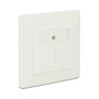 DeLOCK 86219 Keystone Anschlussdose 2 Port kompakt, Conector RJ-45 Blanco para Montaje en Rack, 80 x 80 x 25.7 mm