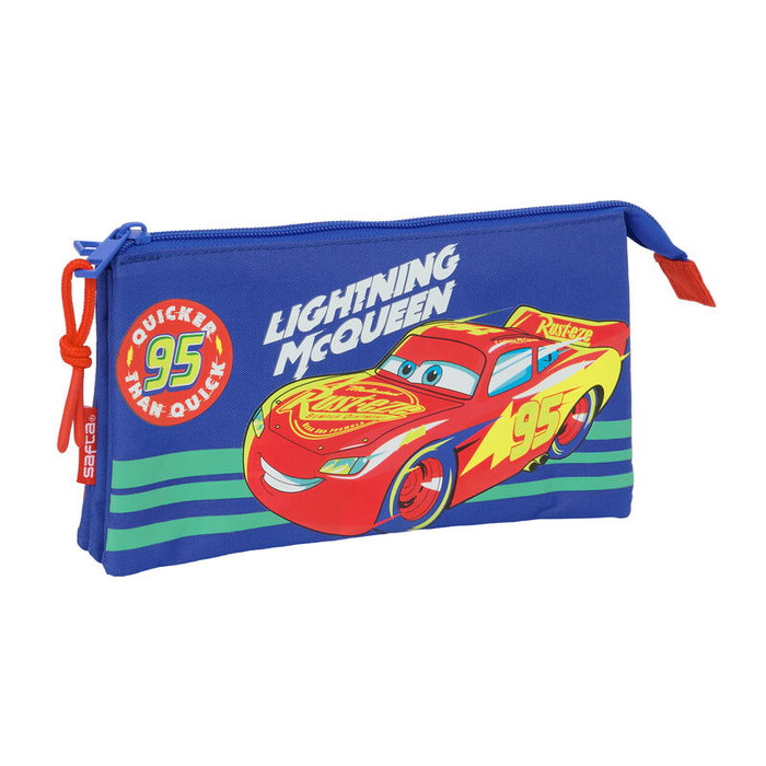 SAFTA Portatodo Triple Cars Disney Pixar con 3 Compartimentos Separados con Cremallera 22x3x12cm SAFTA Portatodo Triple Cars Disney Pixar con 3 Compartimentos Separados con Cremallera 22x3x12cm