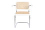 DKD Home Decor Silla Horeca Vintage Blanco Plateado Natural Olmo Ratan Acero Galvanizado 62 x 79 x 65.5 cm