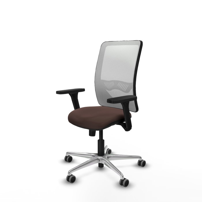 PIQUERAS Y CRESPO Silla de oficina Zulema con mecanismo Sincro, Marrón oscuro y Blanco PIQUERAS Y CRESPO Silla de oficina Zulema con mecanismo Sincro, Marrón oscuro y Blanco