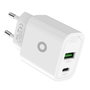 Mobile Origin MO12 Cargador de Pared PD20W Blanco con 1x USB-A y 1x USB-C