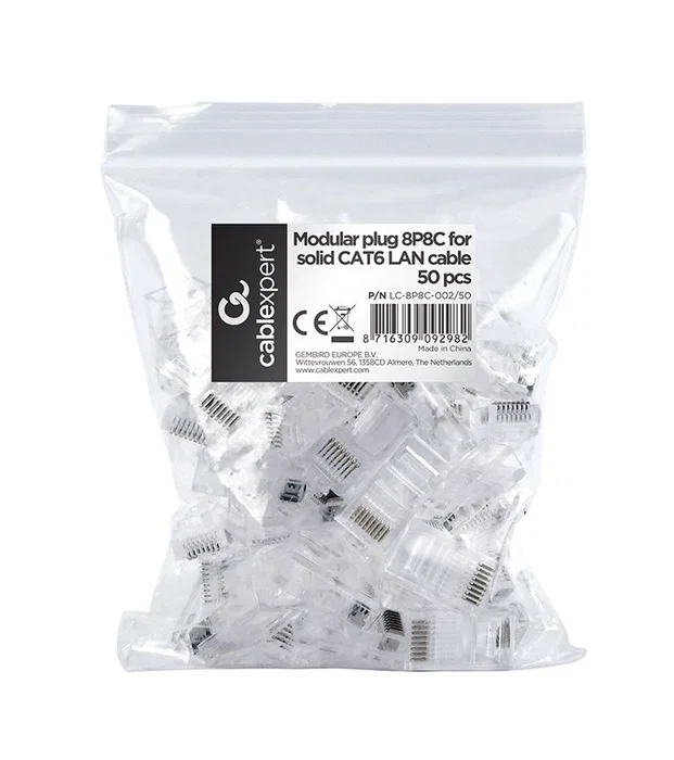Gembird Conector RJ45 CAT6 UTP Transparente (50 unidades) Gembird Conector RJ45 CAT6 UTP Transparente (50 unidades)