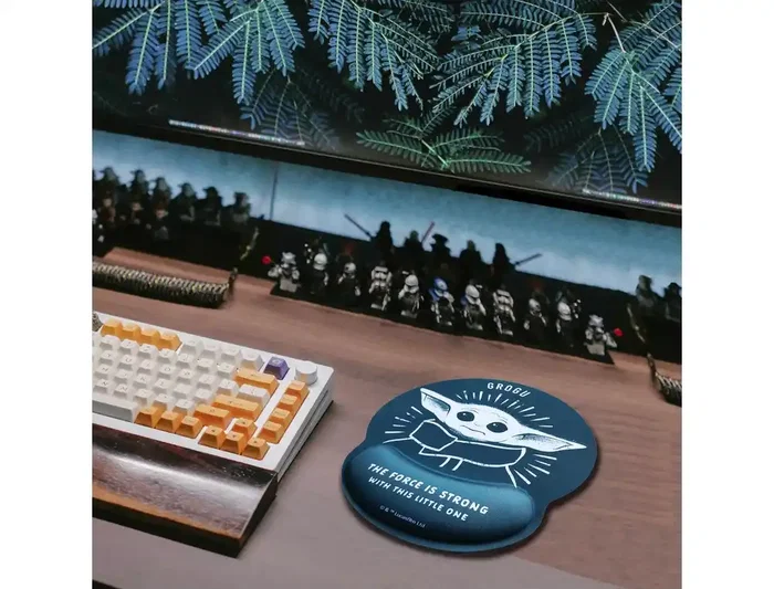 Wondee Alfombrilla Ratón Gel Ergonómica Mandalorian Grogu Star Wars Antideslizante Cómoda Lavable 250x20x230 mm