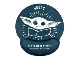 Wondee Alfombrilla Ratón Gel Ergonómica Mandalorian Grogu Star Wars Antideslizante Cómoda Lavable 250x20x230 mm