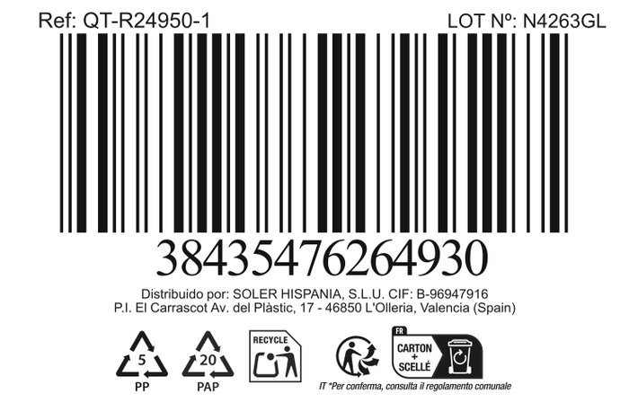 Inde Fiambrera Honda Rectangular con Válvula, 2350 ml (6 Unidades)