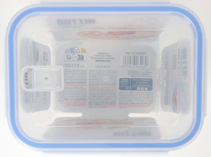 Inde Fiambrera Honda Rectangular con Válvula, 2350 ml (6 Unidades)