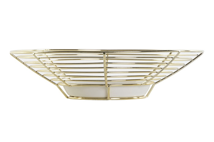 DKD Home Decor Centro de Mesa Metal y Cerámica Dorado Brillante DKD Home Decor Centro de Mesa Metal y Cerámica Dorado Brillante