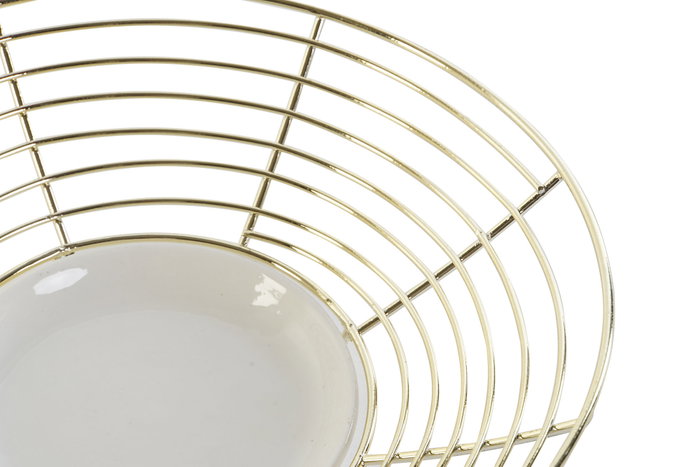 DKD Home Decor Centro de Mesa Metal y Cerámica Dorado Brillante DKD Home Decor Centro de Mesa Metal y Cerámica Dorado Brillante