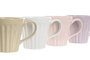 DKD Home Decor Set de Tazas de Porcelana New Bone Surtidas