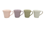 DKD Home Decor Set de Tazas de Porcelana New Bone Surtidas