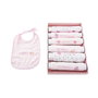 DKD Home Decor Babero Rosa Azul 0-6 Meses Set de 7 (4 Unidades) 29 x 3 x 19 cm