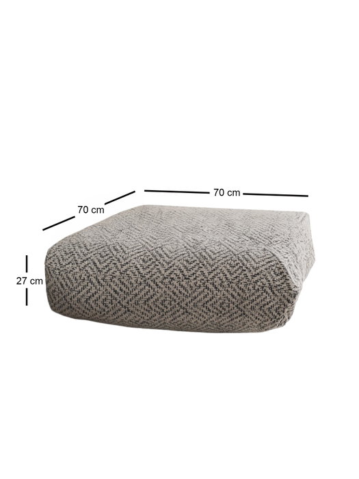 Atelier Del Sofa Zikzak Grey Cojín 70x27x70 cm en Tela TEDDY Color Gris