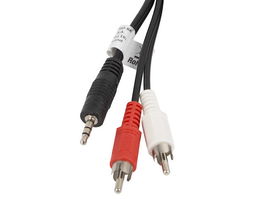Lanberg Cable de Audio Estéreo Mini Jack 3.5 mm a 2x RCA (Chinch) 5m Negro
