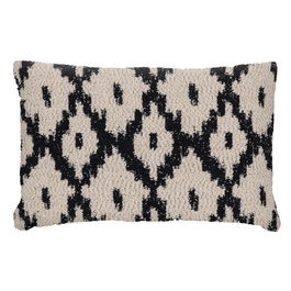 Cojín Blanco y Negro Algodón / Poliéster 40 X 60 cm (Set de 2)