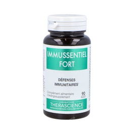 THERASCIENCE Immussentiel Fort 90 Comp. Zinc, Vitamina C, D y B para el Sistema Inmunológico