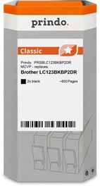 Prindo Classic Multipack Negro Compatible con Brother LC-123 – 1.200 Páginas