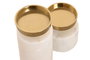 DKD Home Decor Set de 2 Candelabros de Granito y Acero Blanco