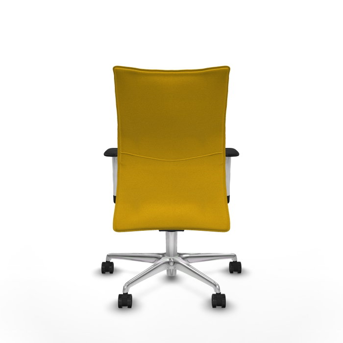 PIQUERAS Y CRESPO Silla Albacete Confidente Amarillo con Mecanismo Sincro y Base de Aluminio PIQUERAS Y CRESPO Silla Albacete Confidente Amarillo con Mecanismo Sincro y Base de Aluminio