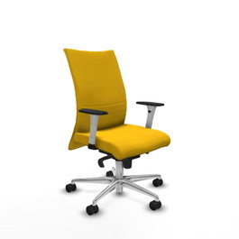 PIQUERAS Y CRESPO Silla Albacete Confidente Amarillo con Mecanismo Sincro y Base de Aluminio