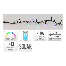 Basics Guirnalda Solar Multicolor de 768 leds con 13 funciones, 5,6 m