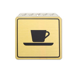 DUVER Placa Aluminio Oro 120x120Mm Taza Café Decoración Puerta