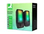 Q-connect Altavoces Bluetooth con Iluminación RGB 2x3W Control de Volumen Color Negro para PC y Consola