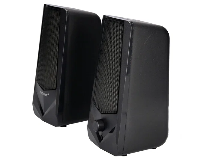 Q-connect Altavoces Bluetooth con Iluminación RGB 2x3W Control de Volumen Color Negro para PC y Consola