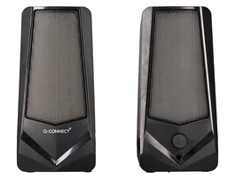 Q-connect Altavoces Bluetooth con Iluminación RGB 2x3W Control de Volumen Color Negro para PC y Consola